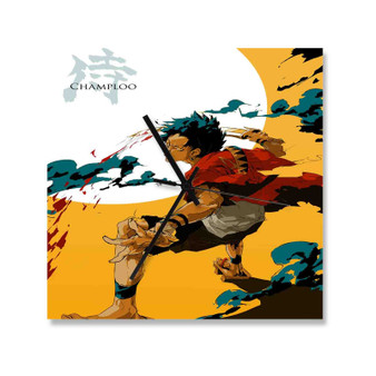 Mugen Samurai Champloo Best Custom Wall Clock Wooden Square Silent Scaleless Black Pointers