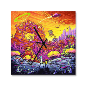 Rick and Morty Arts Best Custom Wall Clock Wooden Square Silent Scaleless Black Pointers