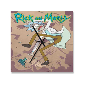Rick and Morty Best Custom Wall Clock Wooden Square Silent Scaleless Black Pointers