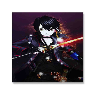 Sword Valkyrie Online Custom Wall Clock Wooden Square Silent Scaleless Black Pointers