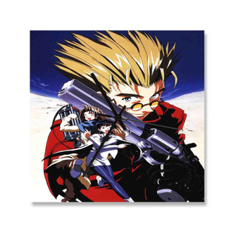 Trigun Best Custom Wall Clock Wooden Square Silent Scaleless Black Pointers