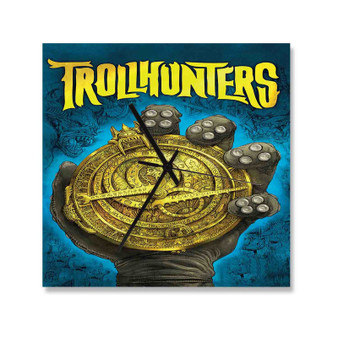 Trollhunters Best Custom Wall Clock Wooden Square Silent Scaleless Black Pointers