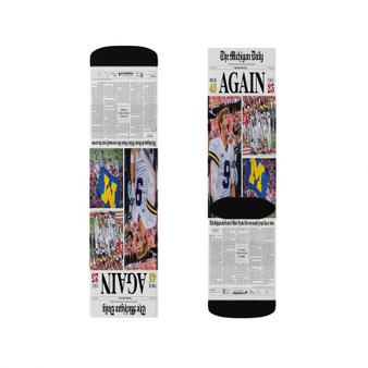 11 30 The Michigan Daily Front Polyester Sublimation Socks White