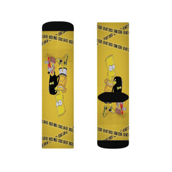 Simpson Do Not Cross Polyester Sublimation Socks White