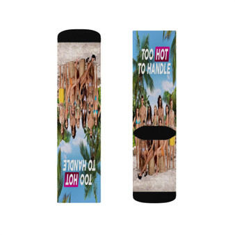Too Hot to Handle Polyester Sublimation Socks White