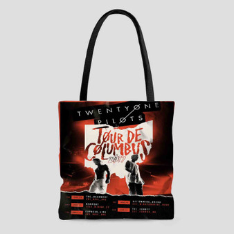 Twenty One Pilots Tour De Columbus Tote Bag AOP With Cotton Handle