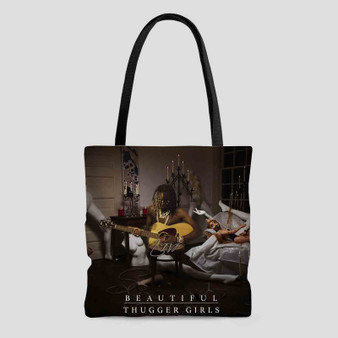 Young Thug Beautiful Thugger Girls Tote Bag AOP With Cotton Handle