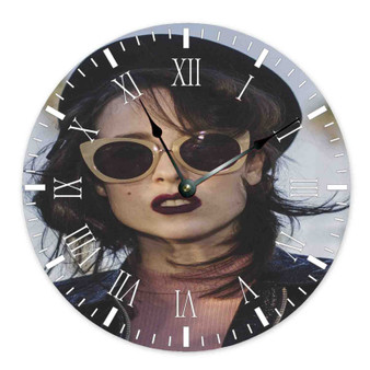 Allie X Wall Clock Round Non-ticking Wooden