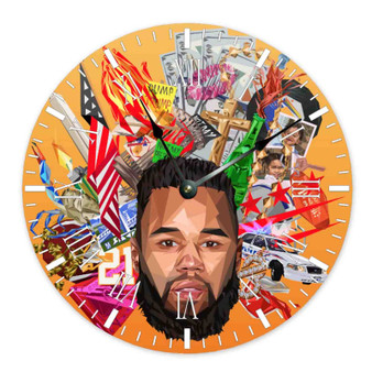 Chaz French Feat Curren y Invite Only Wall Clock Round Non-ticking Wooden