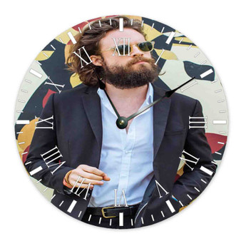 Father John Misty Ink Wall Clock Round Non-ticking Wooden