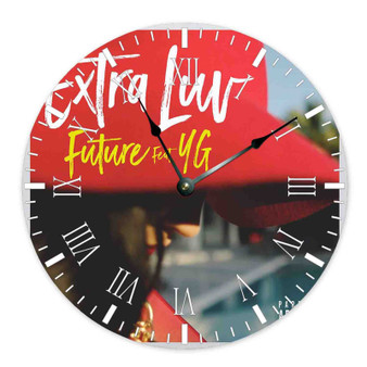 Future Feat YG Extra Luv Wall Clock Round Non-ticking Wooden