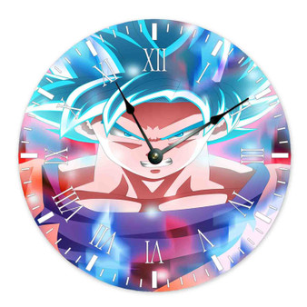 Goku Dragon Ball Super Ink Wall Clock Round Non-ticking Wooden