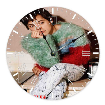 Harry Styles Wall Clock Round Non-ticking Wooden