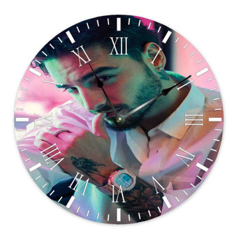 Maluma Wall Clock Round Non-ticking Wooden