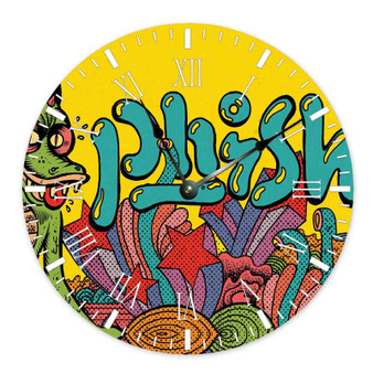 Phish Wall Clock Round Non-ticking Wooden