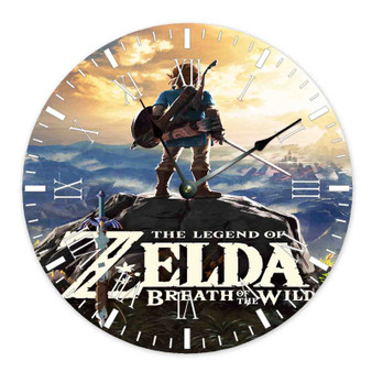 The Legend of Zelda Breath of the Wild Ink Wall Clock Round Non-ticking Wooden