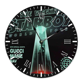 The Weeknd Starboy Legend of the Fall 2017 World Tour Wall Clock Round Non-ticking Wooden