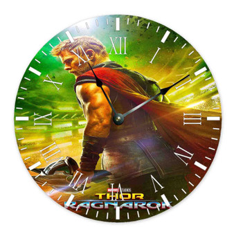 Thor Ragnarok Ink Wall Clock Round Non-ticking Wooden