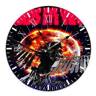 Travis Scott Birds Eye View Tour Wall Clock Round Non-ticking Wooden