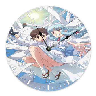 Tsugumomo Ink Wall Clock Round Non-ticking Wooden