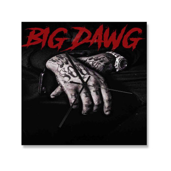 Big Dawg Waka Flocka Wall Clock Square Wooden Silent Scaleless Black Pointers