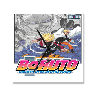 Boruto Naruto Next Generations Wall Clock Square Wooden Silent Scaleless Black Pointers