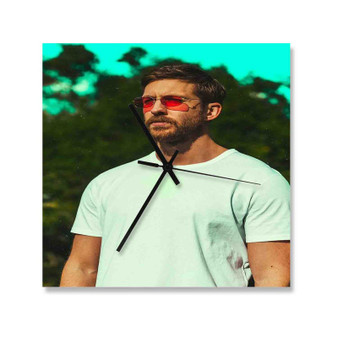 Calvin Harris Wall Clock Square Wooden Silent Scaleless Black Pointers