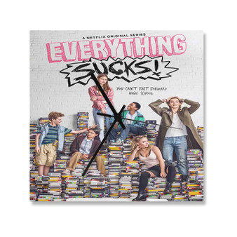 Everything Sucks Wall Clock Square Wooden Silent Scaleless Black Pointers