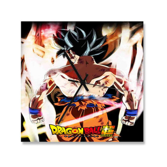 Goku Dragon Ball Super Ultra Wall Clock Square Wooden Silent Scaleless Black Pointers