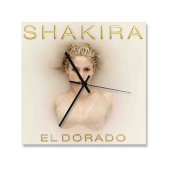 Shakira Trap Wall Clock Square Wooden Silent Scaleless Black Pointers