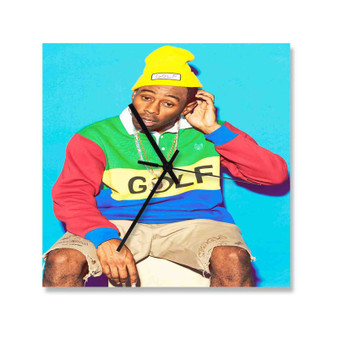 Tyler The Creator Wall Clock Square Wooden Silent Scaleless Black Pointers