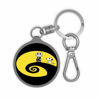 Charlie and Snoopy Skellington Keyring Tag Keychain Acrylic With TPU Cover