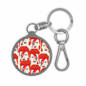 David Bowie Collage Keyring Tag Keychain Acrylic With TPU Cover