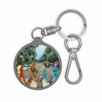 Fantastic Four Abbey Road Keyring Tag Keychain Acrylic With TPU Cover