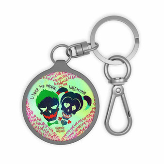 Harley Quinn and Joker Suicide Squad Keyring Tag Keychain Acrylic With TPU Cover