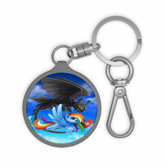 Rainbow Dash and Toothless Keyring Tag Keychain Acrylic With TPU Cover