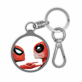 Spiderman Deadpool Keyring Tag Keychain Acrylic With TPU Cover