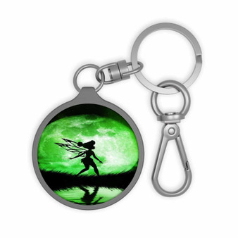 Tinkerbell Green Moon Keyring Tag Keychain Acrylic With TPU Cover