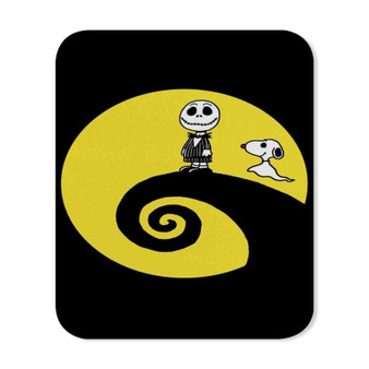 Charlie and Snoopy Skellington Mouse Pad Gaming Rubber Backing