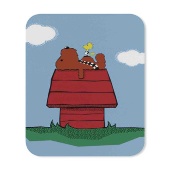 Snoopy and Woodstock as Star Wars Mouse Pad Gaming Rubber Backing