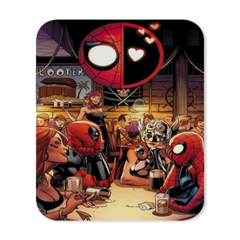 Superhero Drunk Spiderman Deadpool Mouse Pad Gaming Rubber Backing