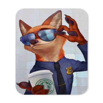 Zootopia Starbucks Coffee Mouse Pad Gaming Rubber Backing