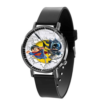 Batman and Superman Lego Quartz Watch Black Plastic With Gift Box