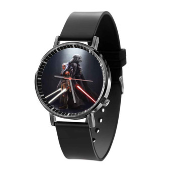 Darth Vader and Ahsoka Tano Quartz Watch Black Plastic With Gift Box