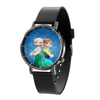 Elsa and Anna Frozen Forever Quartz Watch Black Plastic With Gift Box