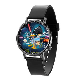 Looney Tunes Star Wars Quartz Watch Black Plastic With Gift Box