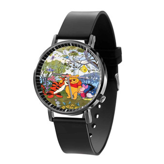 Pooh and Friends Disney Quartz Watch Black Plastic With Gift Box