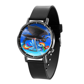 Rainbow Dash and Toothless Quartz Watch Black Plastic With Gift Box