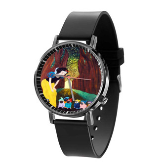 Snow White and Pug Dog Quartz Watch Black Plastic With Gift Box