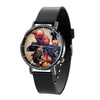 Spider Man vs Wolverine Quartz Watch Black Plastic With Gift Box